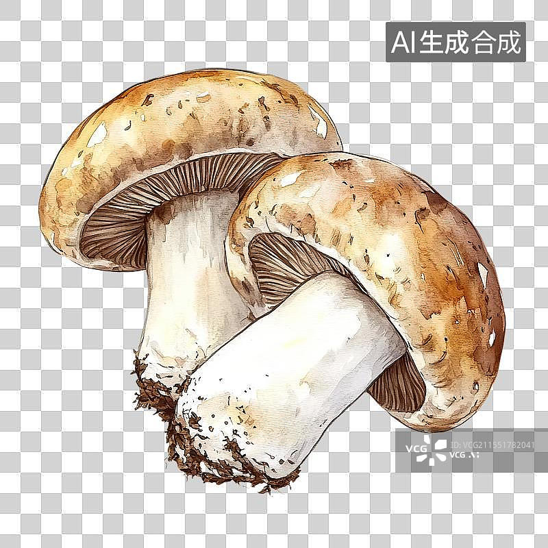 【AI数字艺术】蘑菇松茸元素图片素材