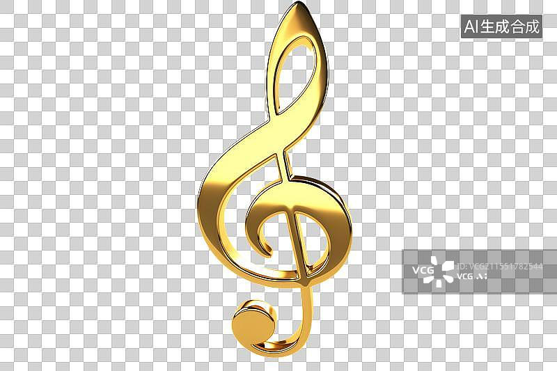 【AI数字艺术】音乐符号金色免抠元素图片素材