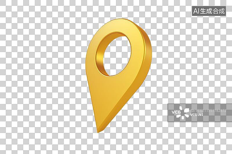 【AI数字艺术】金色GPS坐标图标免抠元素图片素材