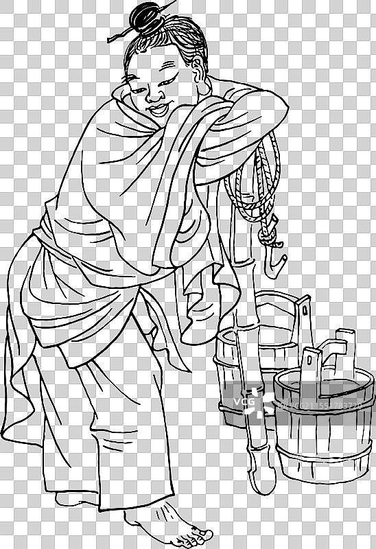 挑水，清泉，泉水，酿酒，煮茶图片素材