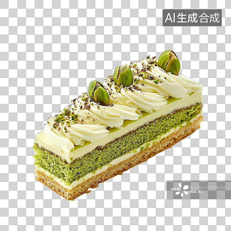 【AI数字艺术】一块抹茶味的蛋糕 甜食图片素材