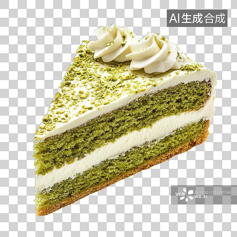 【AI数字艺术】一块抹茶味的蛋糕 甜食图片素材
