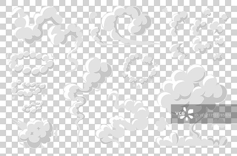 卡通烟雾云白色香气蒸汽有毒图片素材