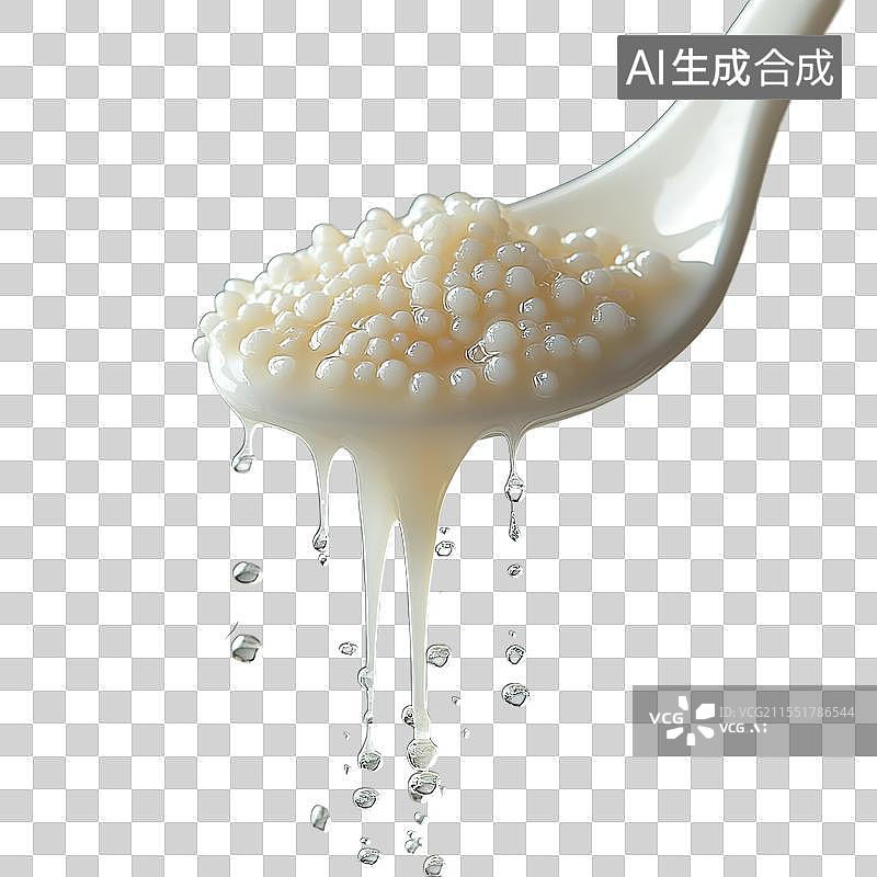【AI数字艺术】中国传统小吃甜品椰汁牛奶西米露图片素材