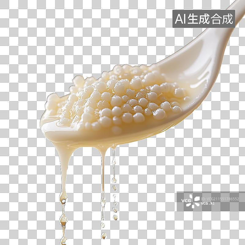 【AI数字艺术】中国传统小吃甜品椰汁牛奶西米露图片素材