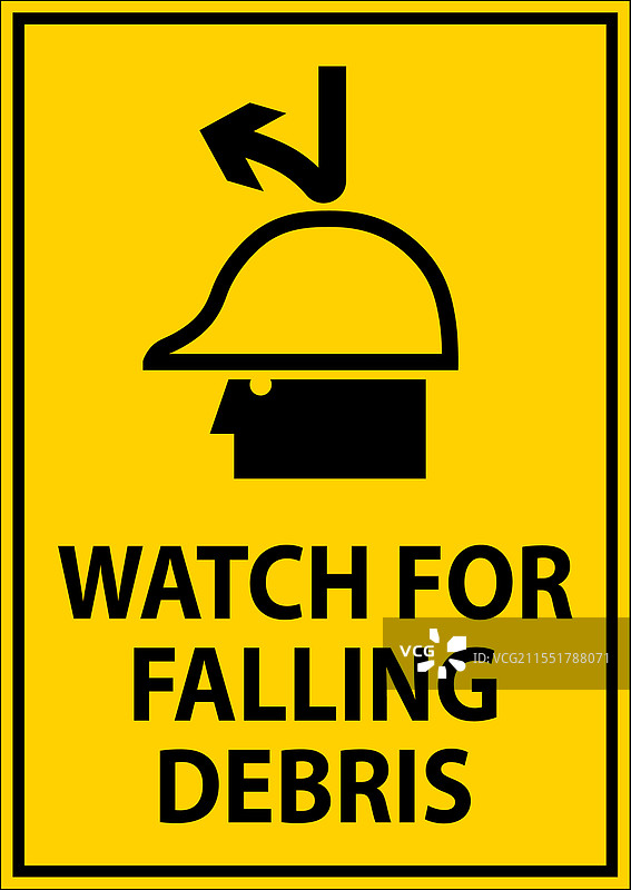 危险标志：注意落下的碎片图片素材