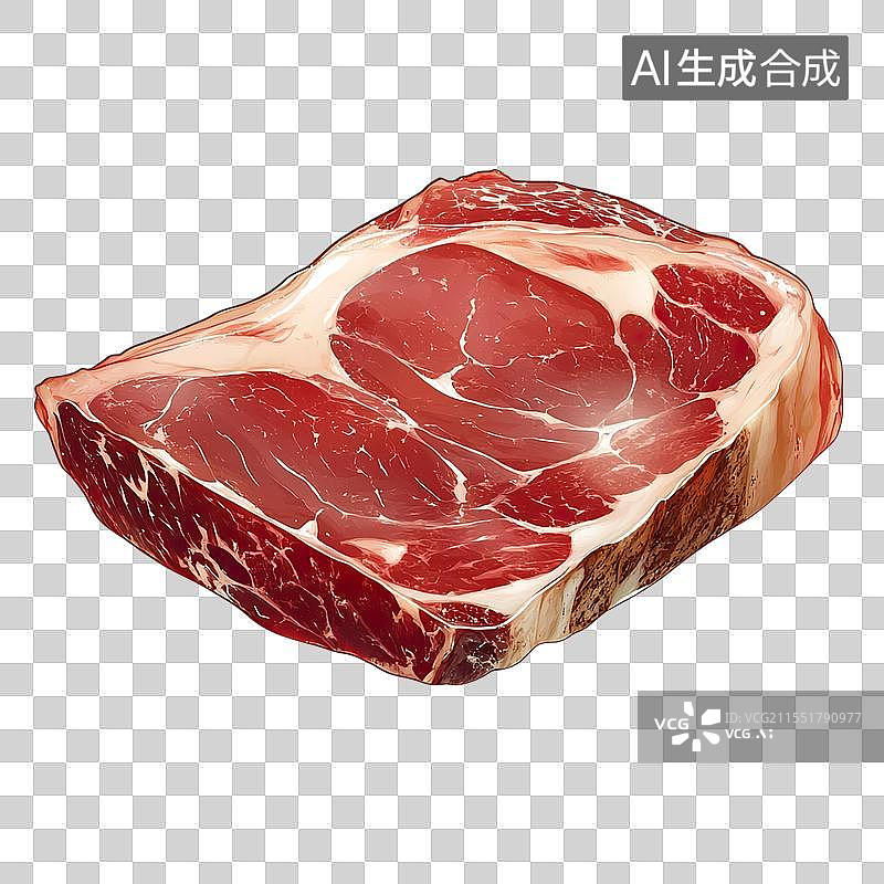 【AI数字艺术】猪肉熏肉特写插画图片素材