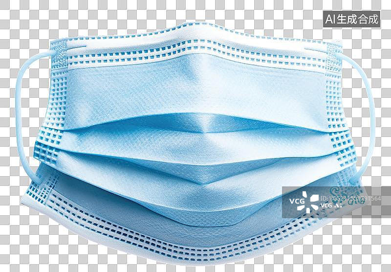 【AI数字艺术】一个蓝色医用口罩免抠元素图片素材