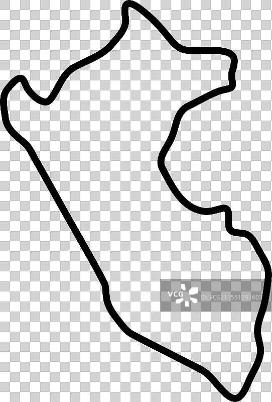 秘鲁简化轮廓地图图片素材