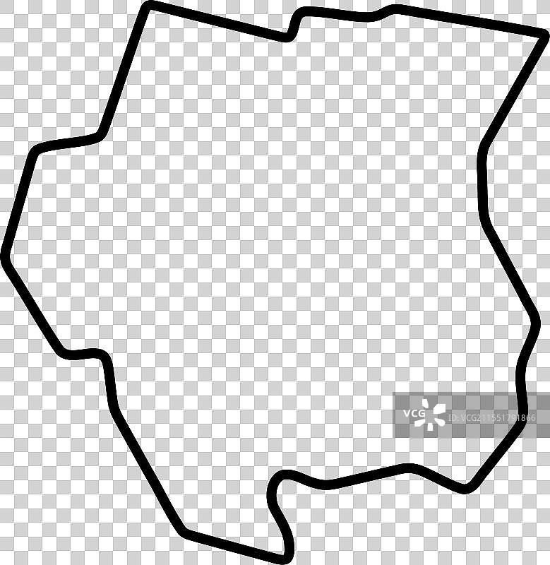 苏里南简化轮廓地图图片素材