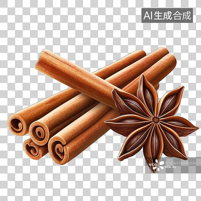 【AI数字艺术】肉桂棒和八角茴香特写图片素材