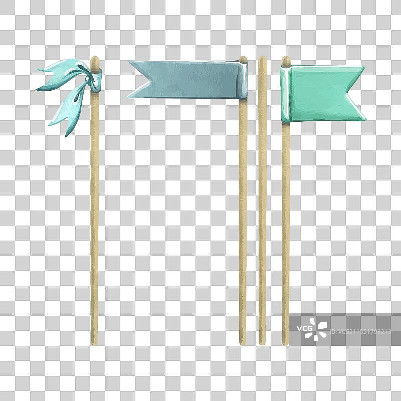 装饰蛋糕的旗帜棒图片素材