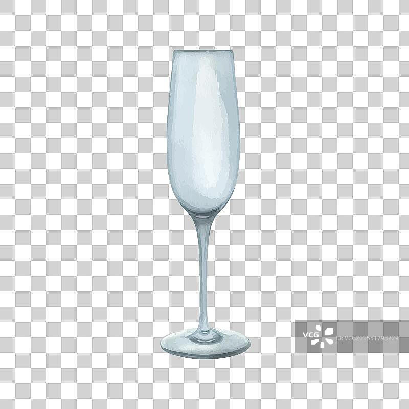 空的细长优雅香槟杯图片素材