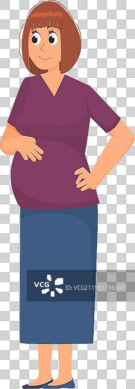 怀孕的卡通女性角色图片素材