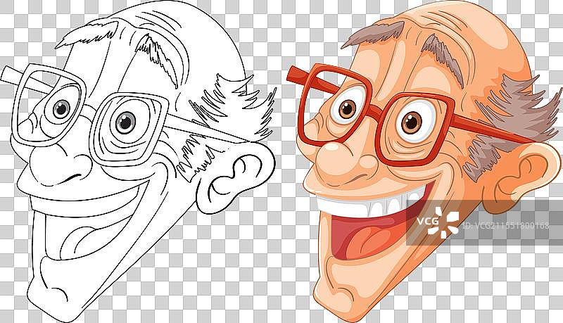 一个快乐的戴眼镜的男人图片素材