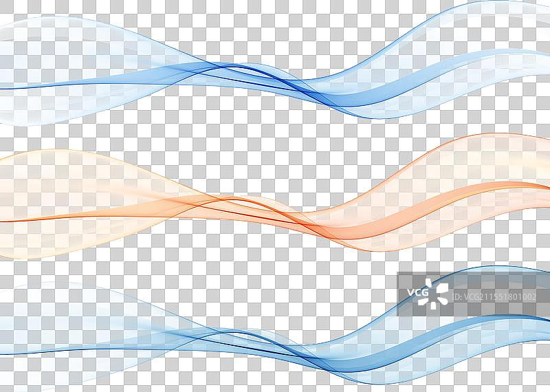 三种抽象波浪设计元素的集合图片素材