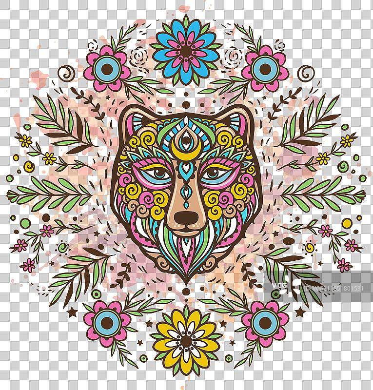 熊曼陀罗动物图片素材