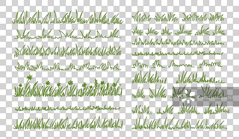 手绘草地涂鸦草本植物图片素材