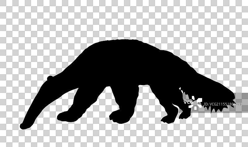 巨型食蚁兽轮廓孤立图图片素材