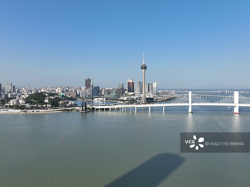航拍远眺澳门城市风景图片素材
