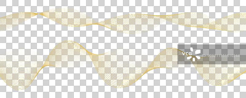 奢华的金色波浪抽象曲线图片素材