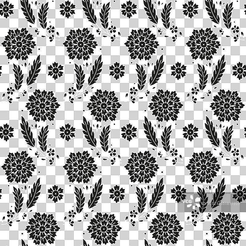 无缝图案，带有白色的佩斯利图案图片素材