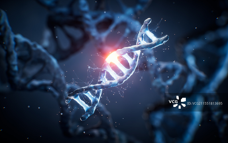 生物科技DNA基因突变概念三维渲染图片素材