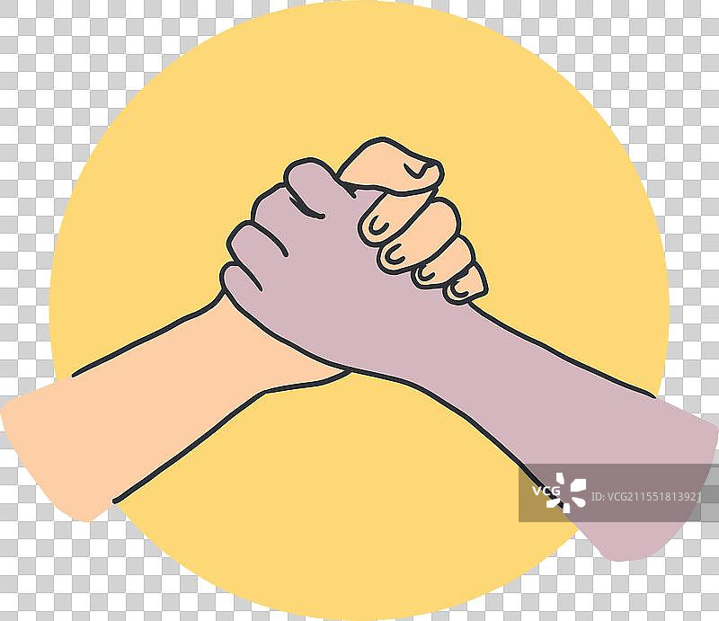 手牵手坚定支持信任的纽带图案图片素材