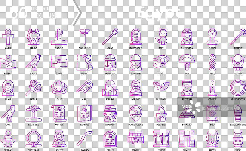 埃及图标套件渐变风格图标包图片素材