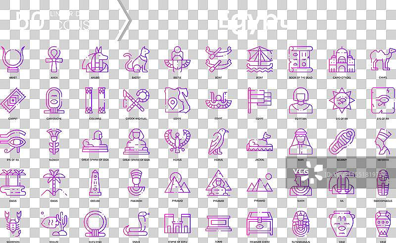 埃及图标套装渐变风格图标包图片素材