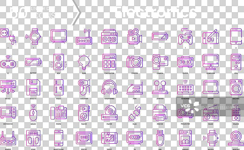 一组渐变风格的电子产品图标图片素材