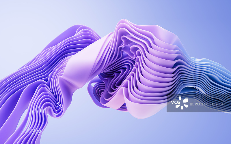 流动的多层紫色曲线背景三维渲染图片素材