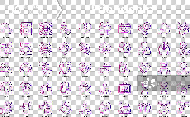 友谊图标套装 渐变风格图标包图片素材