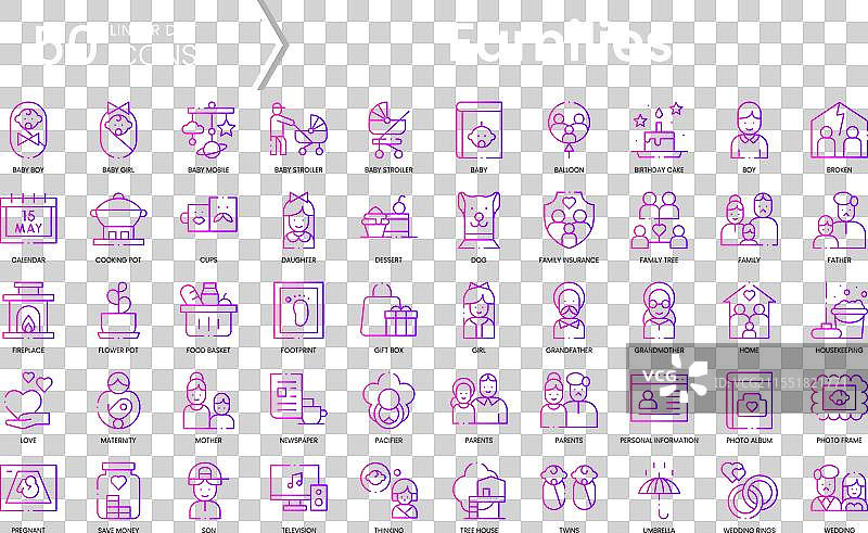 国际家庭日图标集图片素材