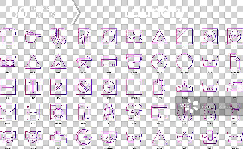 洗衣图标套装 渐变风格图标包图片素材