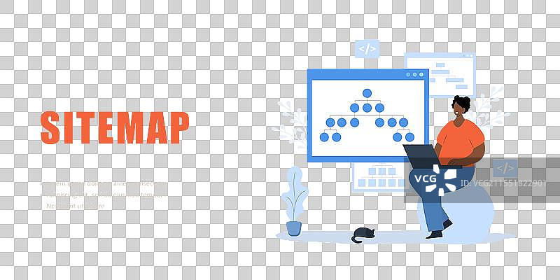网站创建工具的站点地图生成概念图片素材