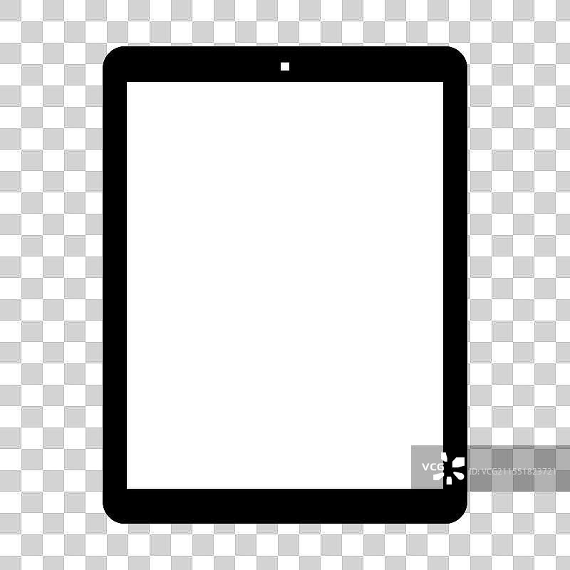 带有空白白色屏幕的平板电脑，孤立展示图片素材