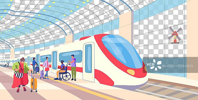 地面地铁站的列车在开放区域行驶图片素材