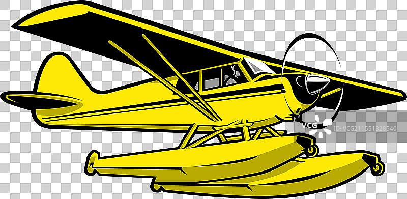 孤立的小型两栖飞机图片素材