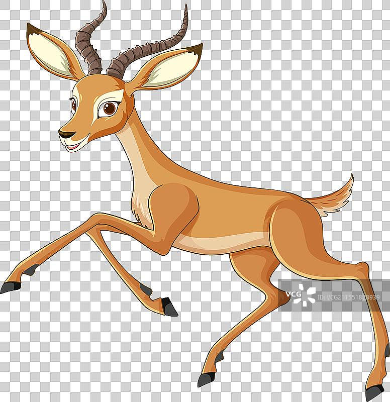 迅速奔跑的羚羊卡通图像图片素材