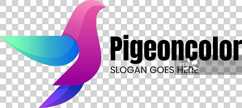 彩色渐变风格的鸽子标志图片素材