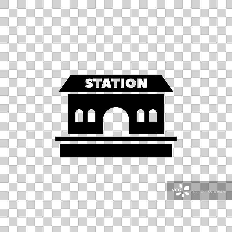 现代化的流线型黑色火车站图标图片素材