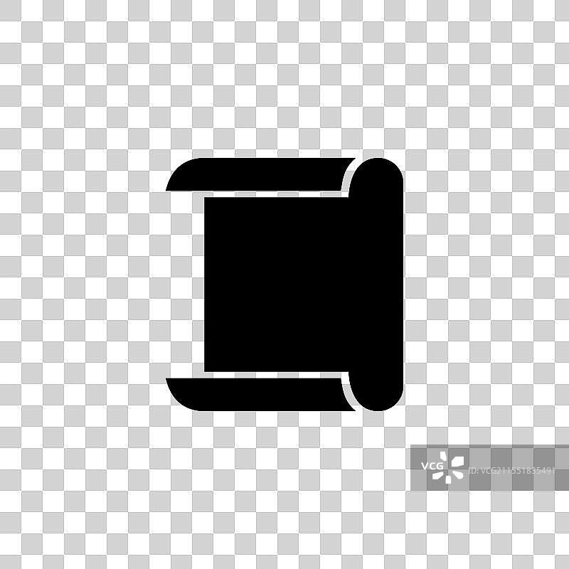 卷轴或羊皮纸的黑色剪影图片素材