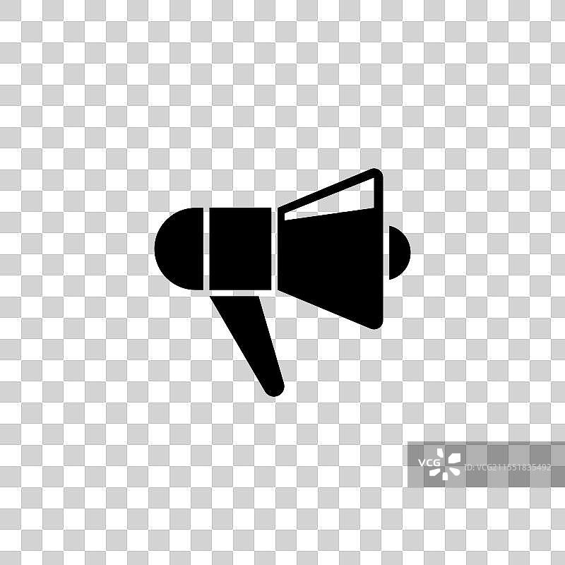 黑色粗体简单扩音器图标，传达清晰响亮的声音图片素材