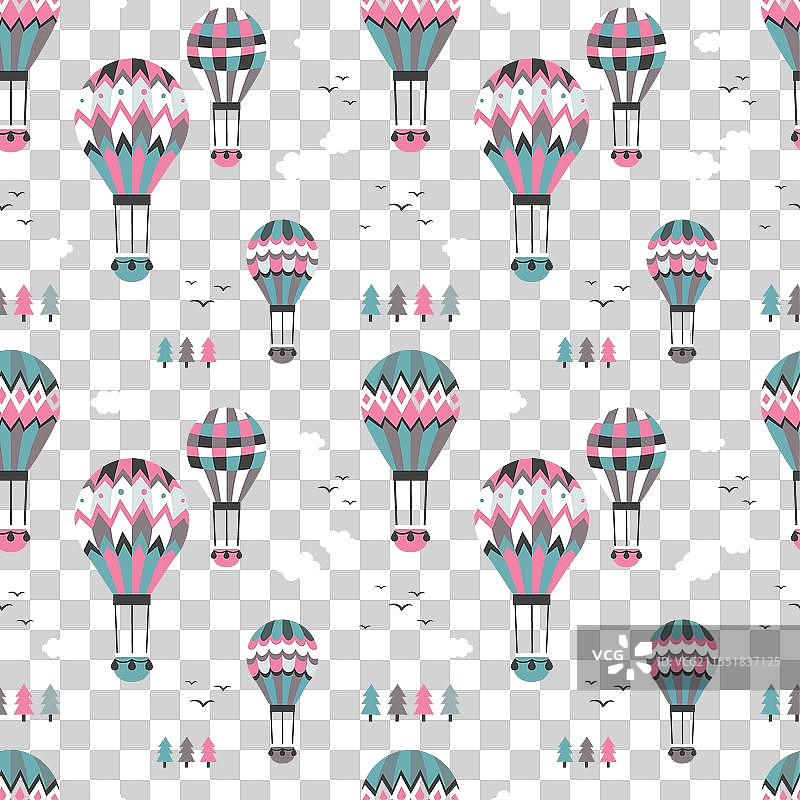 热气球无缝图案图片素材