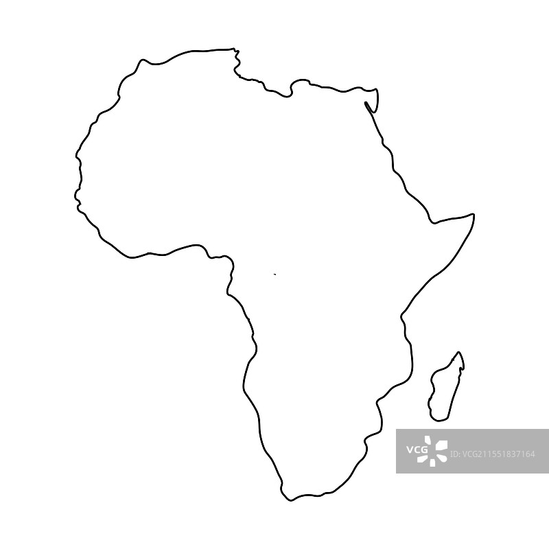 非洲地图线条图标图片素材