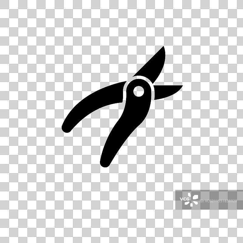 园艺修剪剪刀实心扁平图标图片素材