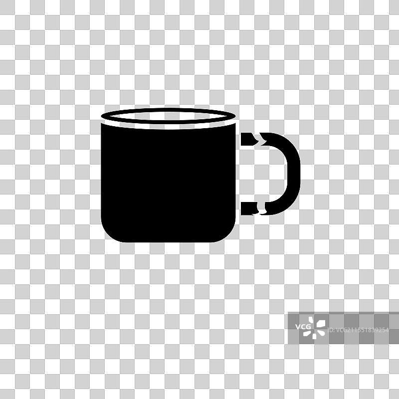 破碎的茶杯，损坏的瓷杯，坚固的平底杯图片素材