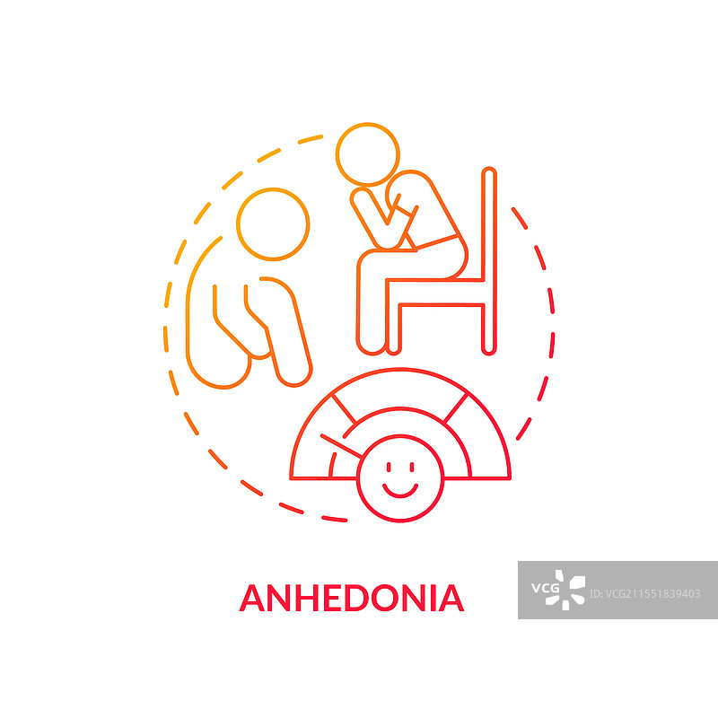 快感缺失红色渐变概念图标图片素材