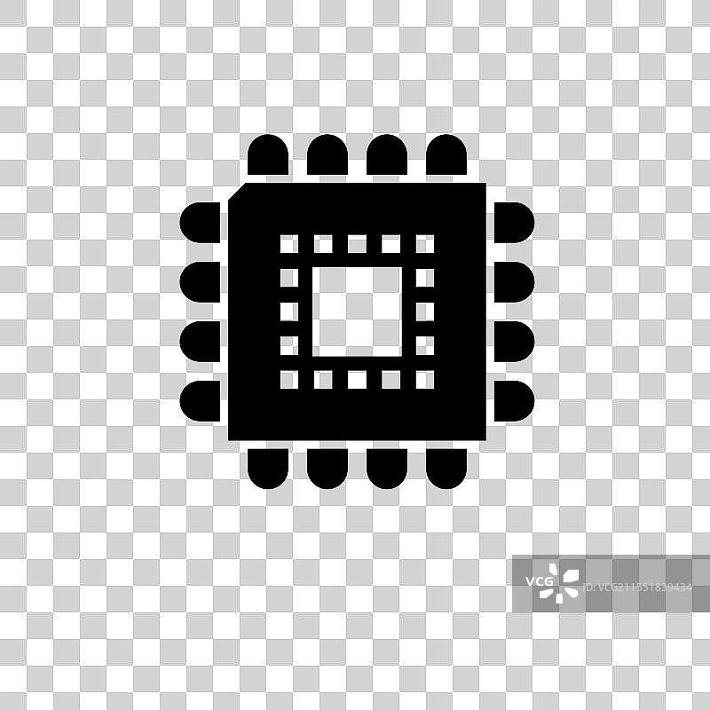处理器主板微芯片固态扁平图标图片素材